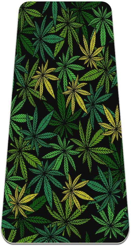 DJROW Yoga Mat Marijuana Leaf Cannabis Plant Eco Friendly