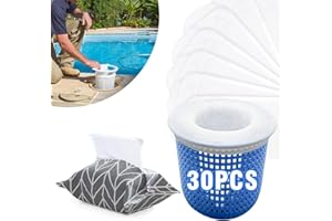 MPINOI 30PCS Pool Skimmer Filter Socks for Above Ground and Inground Pool Skimmer Basket, Pool nets for Cleaning, Ultra Fine Mesh Screen Socks for Pool Skimmer Basket with a Bag for Storage