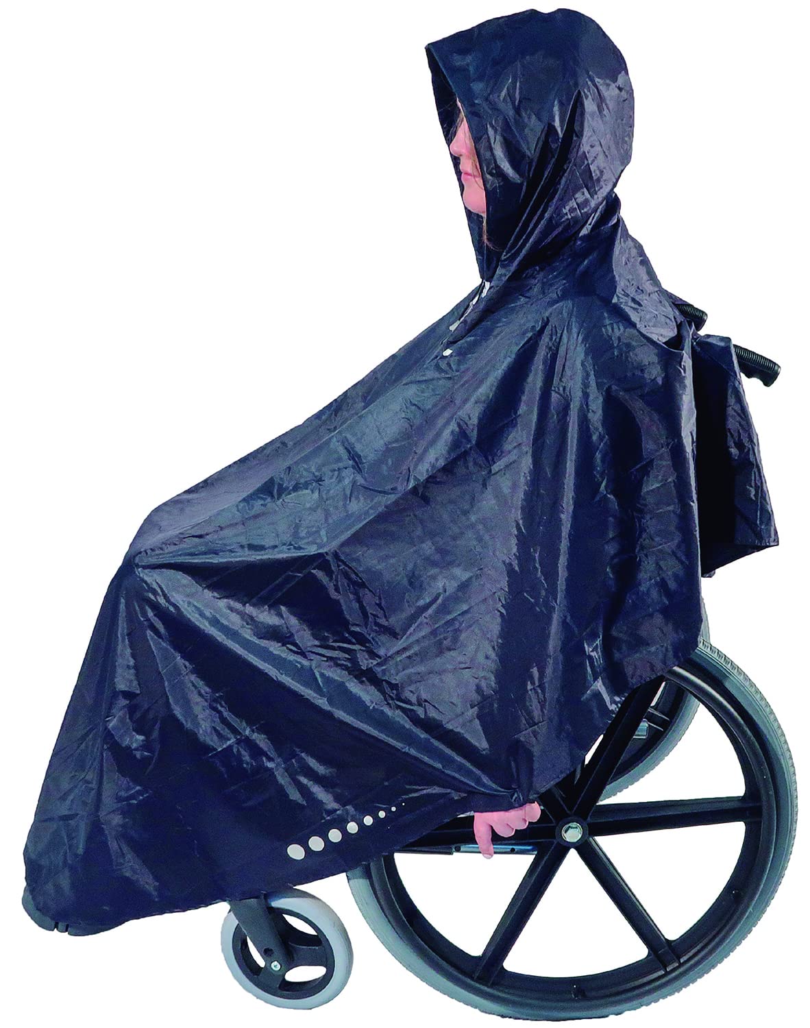 GOTITA – Waterproof poncho for wheelchairs –Universal raincoat – Easy to use rain cape for wheelchairs. Italian design poncho (Navy Blue)