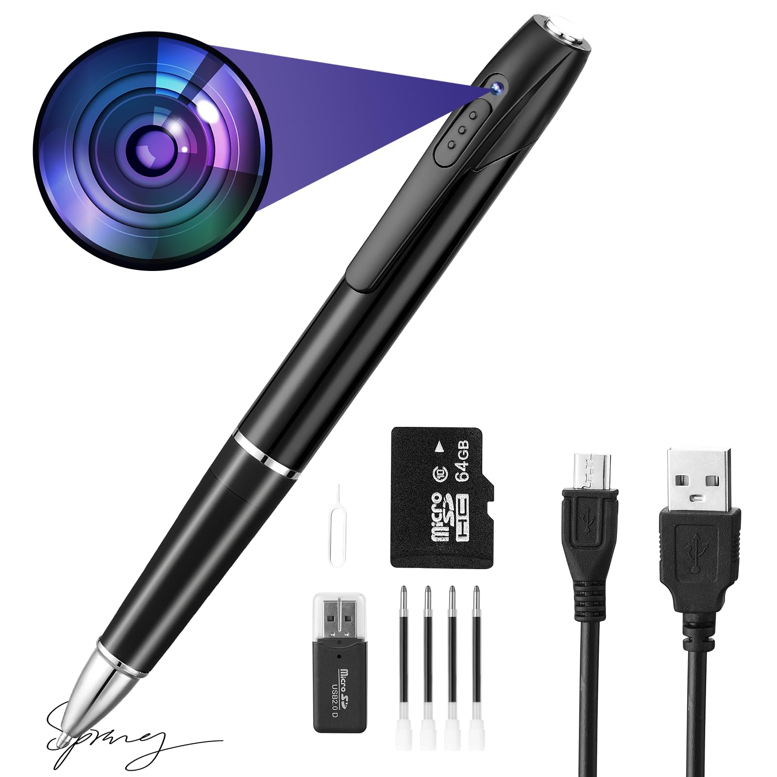Photo 1 of **MISSING MEMORY CARD**
3D-PAS 1080P HD Spy Camera, 64GB Mini Body Cam, Hidden Cameras, Mini Camera, Rechargeable Small Pocket Cam, Suitable for Feetings, Classrooms, Business Negotiations