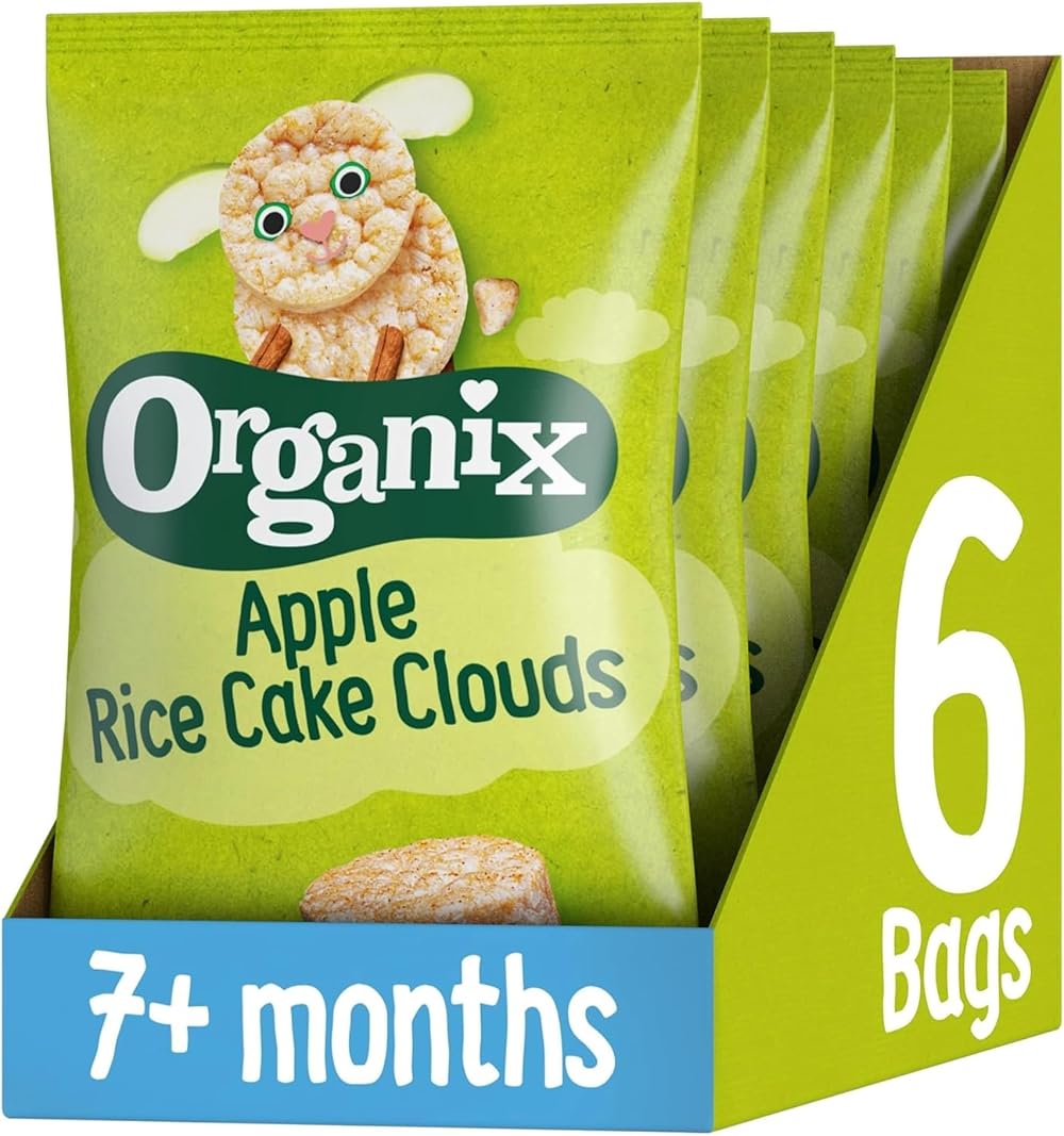 Organix Apple Rice Cake Clouds 40 g Pack of 6 Baby Snack 7+ Months
