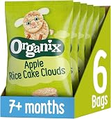 Organix Apple Rice Cake Clouds 40 g Pack of 6 Baby Snack 7+ Months