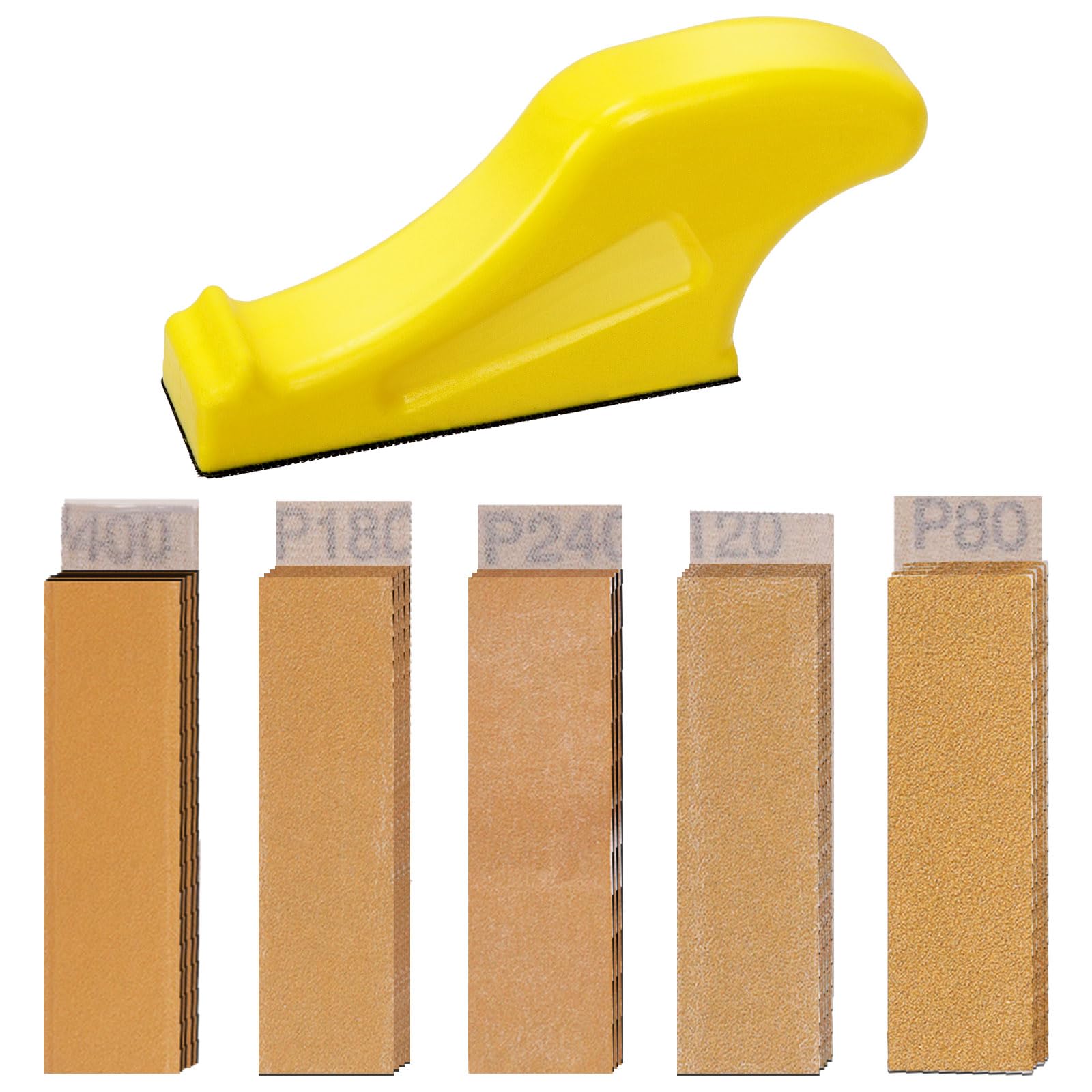 Keadic 101Pcs Micro Sander Kit Assorted Set, 3.5 x 1 inch Detail Sanding Refill and Mini Handle Sanding Tools, Grit 80 120 180 240 400 600 Hook and Loop Aluminum Oxide Sandpaper for Crafts Polishing