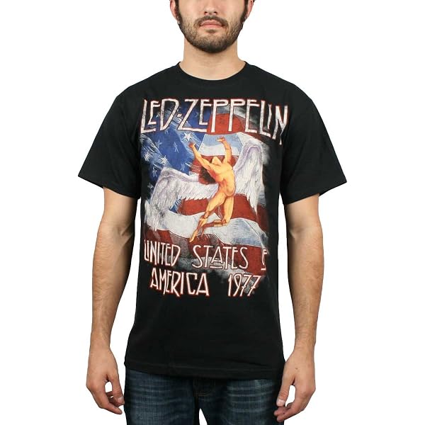 Men's Led Zeppelin Usa 1977 T-shirt XX-Large Black