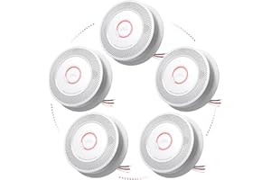 SITERLINK Hardwired Smoke and Carbon Monoxide Detector with Voice Alert,Wired Interconnected Smoke Alarm and Carbon Monoxide Detector Battery Backup,Fire Alarms and CO Detector for Home, 5-Pack