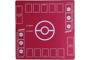 Jedaloke Playmat for Game Cards, 2 Player Gaming Mat Trading Card Game Stadium with Playmat Bag (Red THK 3mm)
