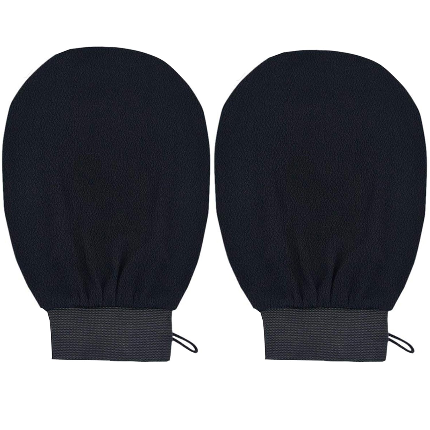 Exfoliating Mitt Exfoliating Glove Scrubbing Mitt Deep Exfoliating Mitts Exfoliator Gloves Remover Cleansing Gloves for Bath Shower Spa Brush BLACK 2pack