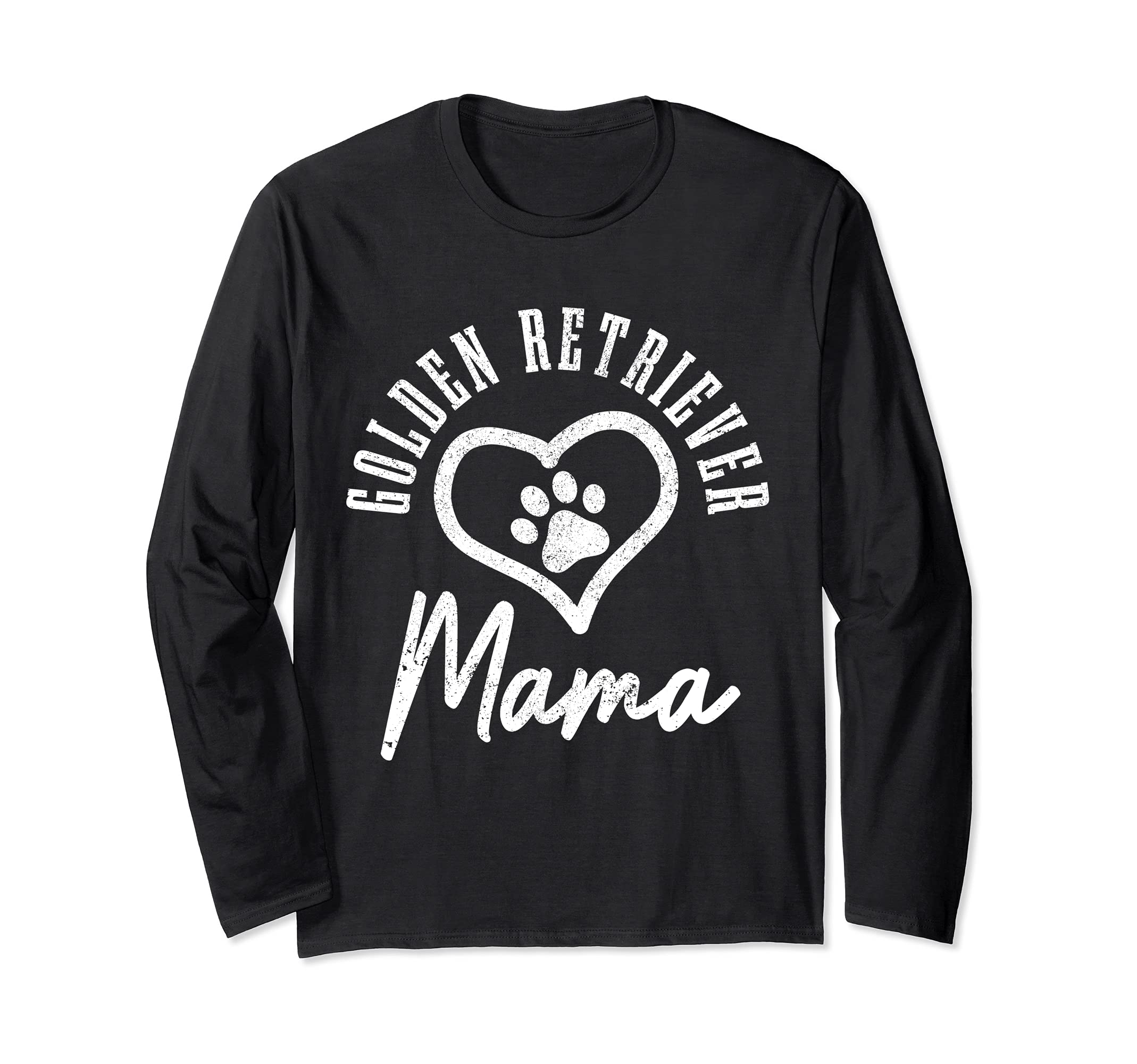 Golden Retriever Mama Heart Paw Dog Golden Retriever Mom Long Sleeve T-Shirt
