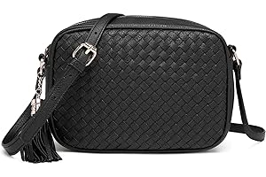 AFKOMST Small Crossbody Purses for Women Trendy Woven Cross Body Bag and Boho Purse,Soft Leather Handbags