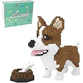 Larcele Dog Micro Building Blocks Animal Mini Building Toy Bricks,4819 Pieces KLJM-02 (Corgi Dog and Food)