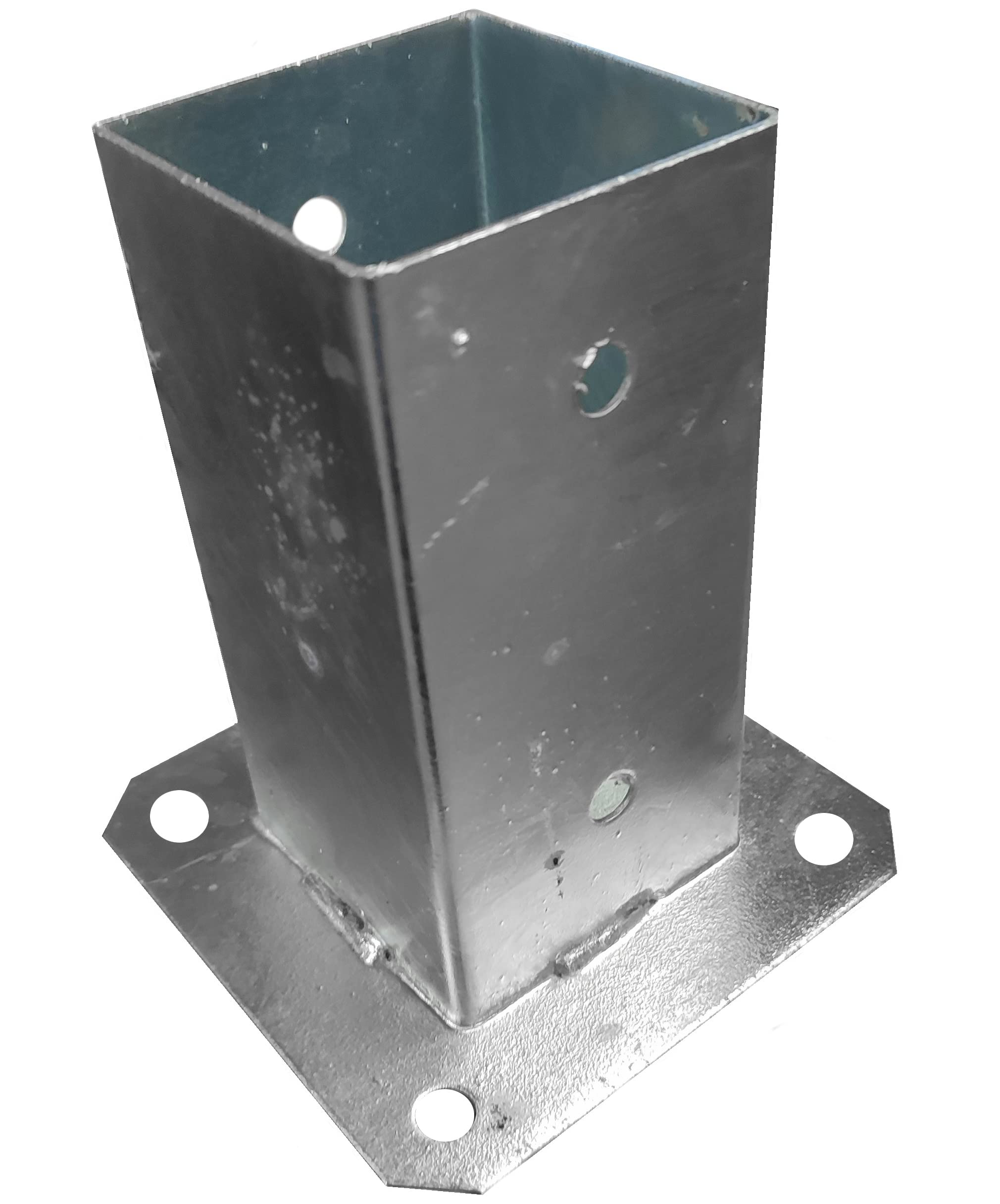 Fence Post Support Bolt Down Square Bracket Posts Heavy Duty Hot-Dip Galvanised Foot Base Post Garden Holder Size: 2.75" x 2.75" (70mm x 70mm)