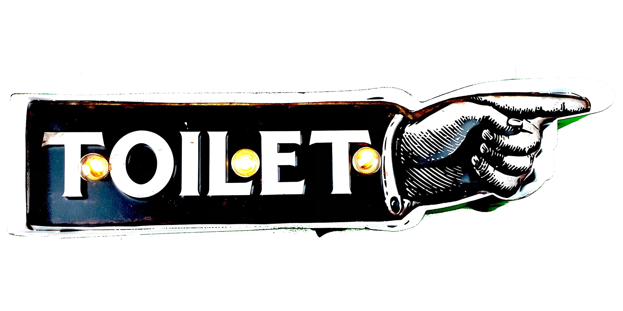 DiiliHiiri Retro Bathroom Sign - Vintage Services Home Decor Retro LED Sign | 31 x 8 x 5 cm (9100)