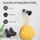 SAYAYO 4P Black SUS304 Stainless Steel Wall Mounted Coat Hooks Heavy Duty 33lbs view 2