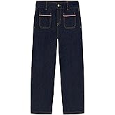 Tommy Hilfiger Girls Mid Rise Wide Leg Bull Denim Carpenter Jean