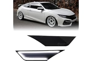 Smoked Lens White LED Side Marker Lights for Honda Civic 2016-2021 10th Gen Civic Sedan Coupe Hatchback, Front Bumper DRL Ref