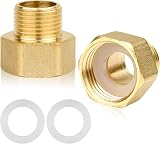 Svalor 1/2 in Female to 3/8 in Male BSP Brass Hex Bushing Connector 2pcs view 1