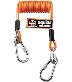 Ergodyne Squids 3157 Coiled Hard Hat Lanyard - ANSI Certified Safety Tether For Tools & Equipment