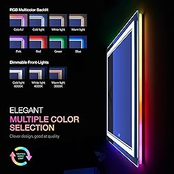 ISTRIPMF 24x32 inch LED Bathroom Mirror RGB Color
