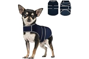 Uadonile Dog Anxiety Shirt,Dog Anxiety Jacket Calming Vest for Thunderstorm,Travel,Separation, Calming Coat Wrap for Dogs, Pet Stress Relief Anxiety Jacket (Dark Blue, Small)