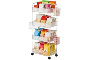 Utility Cart | Multi-Layer Acrylic Snack Storage,Utility Cart on Wheels,for Salon Craft Pantry Kitchen Office Home Laundry Ma