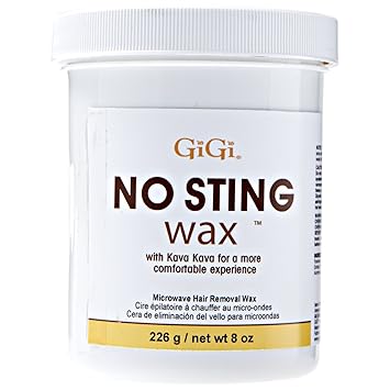 GiGi No Sting Wax with Kava Kava – Microwave Hair Removal Wax, 8 Ounces
