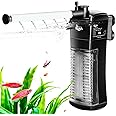 AQQA Aquarium Internal Filter Submersible Power Filter in-Tank with Adjustable Water Flow, Ultra Silent Sponge Filter for Fish Tank Water Crystal Clear