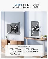 TV Wall Mount 13-42 inch Tilt Swivel Up to 20 kg VESA 200x200 view 2