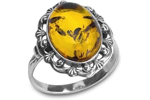 Ian and Valeri Co. Baltic Amber Sterling Silver Classic Ring