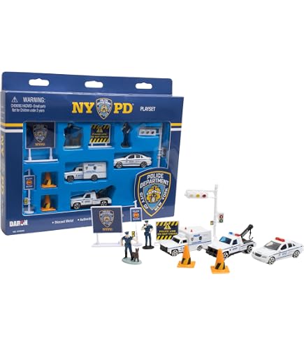 Amazon.com: Daron NYPD Deluxe 11-Piece Playset of Die-Cast Metal