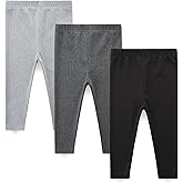 Hikido Baby Boy Girl Pants Solid Ribbed Unisex Toddler Soft Bottoms Leggings 9M~4Y
