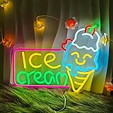 Ice Cream Neon Lights - Cute ice cream LED lights for wall, kids room and dessert shop decorations