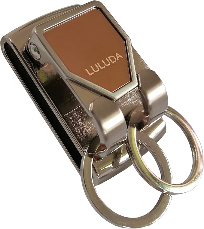 LULUDA Llavero para hombre Clip para cinturón para llaves, llavero de coche, con 2 llaveros LULUDA Llavero para hombre Clip para cinturón para llaves, llavero de coche, con 2 llaveros