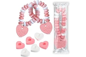 RBBZ PARTY Valentines Candy - 24 Heart Candy Bracelets - 15g Candy Bracelet Individually Wrapped - Heart Shaped Candy - Great for Valentine's Day Candy Bags