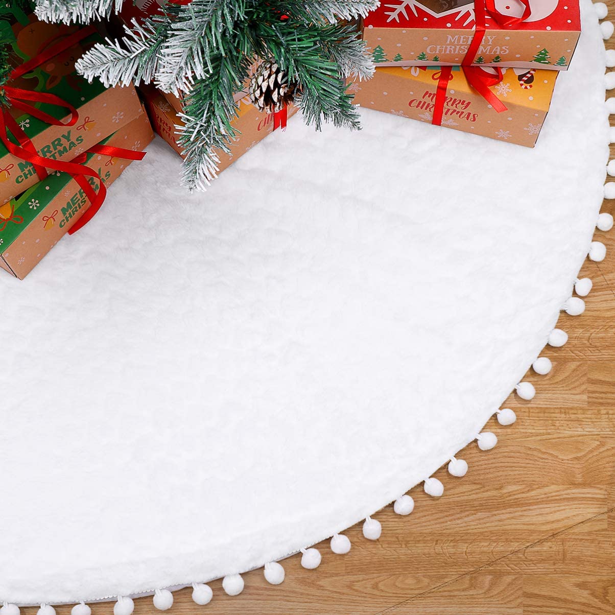 IMIKEYA Christmas Tree Skirt Festive Xmas Tree Base Carpet Holiday Home Xmas Party Decorations for Living Floor Cover