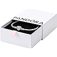 PANDORA Moments Sparkling Heart Clasp Snake Chain Bracelet - Compatible Moments Charms - Gift for Her