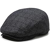 Men's Newsboy Cap with Earflaps Flat Ivy Caps Gatsby Golf Cabbie Hats