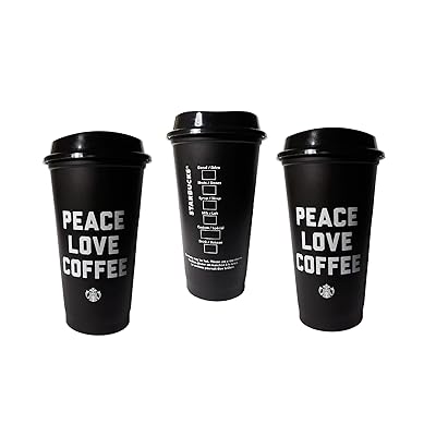 Starbucks Peace Love Coffee Black Reusable Grande 16 Hungary | Ubuy