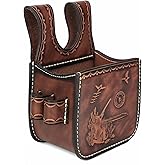 TOURBON Leather Shotgun Shell Pouch Waist Ammo Bag Cartridge Holder for Shooting Skeet and Trap