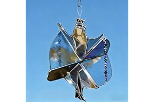 BONBOIS Dancing Lady Inspired Stained Glass Spinner, Dancing Lady Stained Glass Wind Spinner, Spinner Kinetic Acrylic Sunlight Catcher Boho Hanging Decor, DIY Sunlight Catcher for Window,Garden (A-1Pcs)