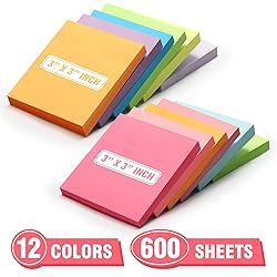 Sticky Notes Pads, 600 Sheets, 3x3 Inches, It is