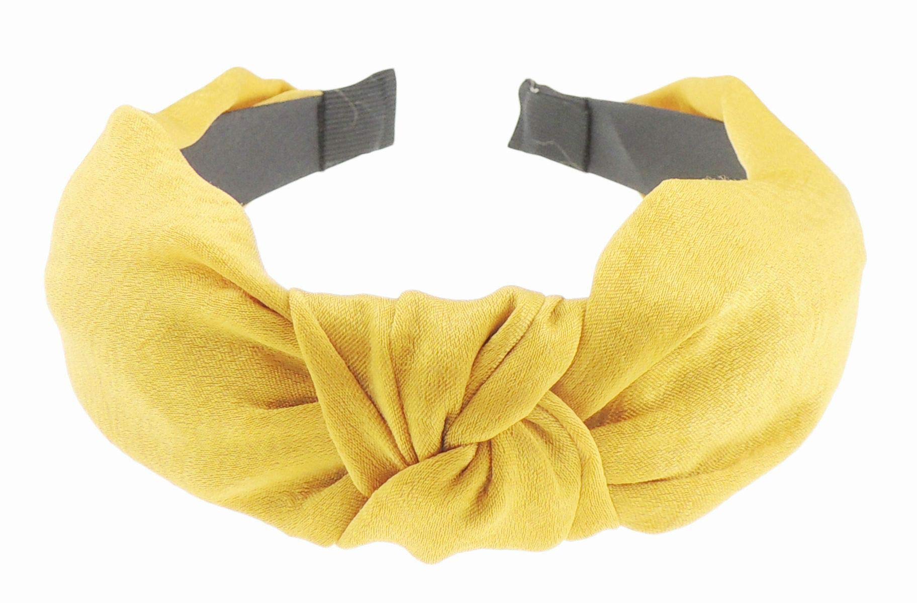 Womens Draped Slinky Silk Look Wide Top Knot Fabric Turban Evening Boho Retro Funky Vintage Headband Alice Band Hair Accessories Hairband For Christmas Birthday Wedding (Gold)