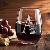 Valentines Day Gifts for Her, Gifts for Women Her Friend Mom Grandma Wife Sister Bridesmaid Nurse, Birthday Galentines Mothers Day Christmas, Personalized Initial Customized Wine Glasses 18OZ(A)