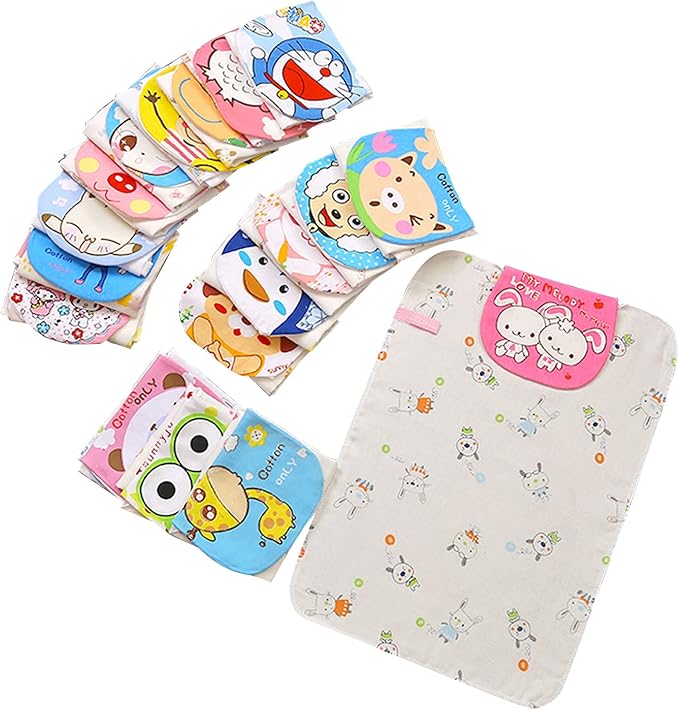 Amazon Co Jp 汗取りパッド 5重ガーせ 綿ガーゼ ベビー 赤ちゃん 新生児 通気 ガーゼ キッズ 吸汗性抜群 天然コットン 瞬間吸収 あせも対策 子供 男の子 女の子 かわいい柄 快適 かわいい 出産祝い 赤ちゃん ベビーへのギフト 色はランダムです4枚組 服