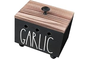 MYCENSE Wooden Garlic Storage Box Organizer Multipurpose Durability Garlics Saver Container Garlic Keeper for Household Resta