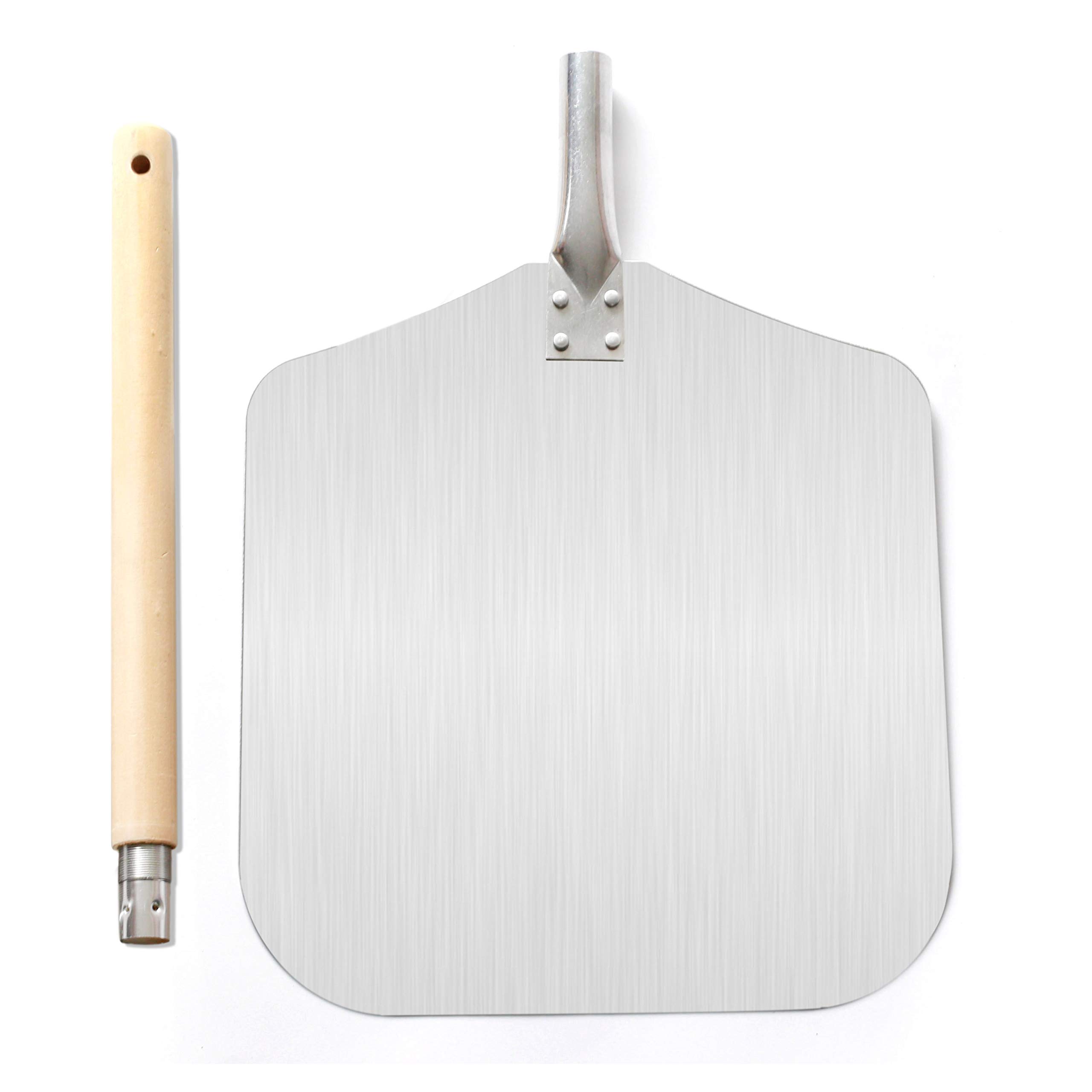 Cozy Vibe Pizza shovel with large surface – 30.5 cm x 33.5 cm, pizza shovel aluminium, wooden handle