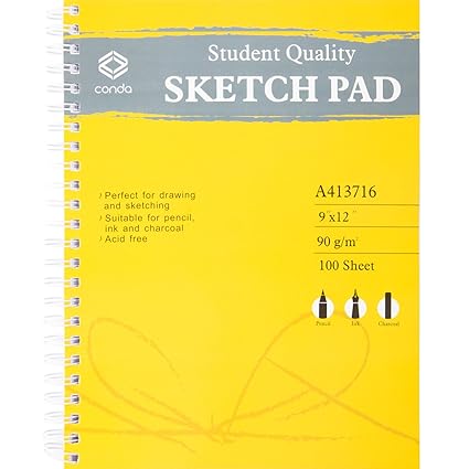 Amazoncom Conda Spiral Sketch Pad Sketchbook 9x12 For