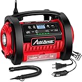 AVID POWER Tire Inflator Portable Air Compressor, 12V DC 110V AC Car Tire Pump, Air Mattress Pump with Inflation and Deflation Modes, Dual Powerful Motors, Digital Pressure Gauge