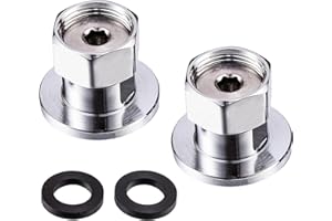 Phivan Commercial Faucet Parts Brass Coupling Flanges 1/2 NPT Female Eccentric Flanged Inlet fits 8 Inch Center Wall Mount Faucets Coupler Replace (2 Pcs)