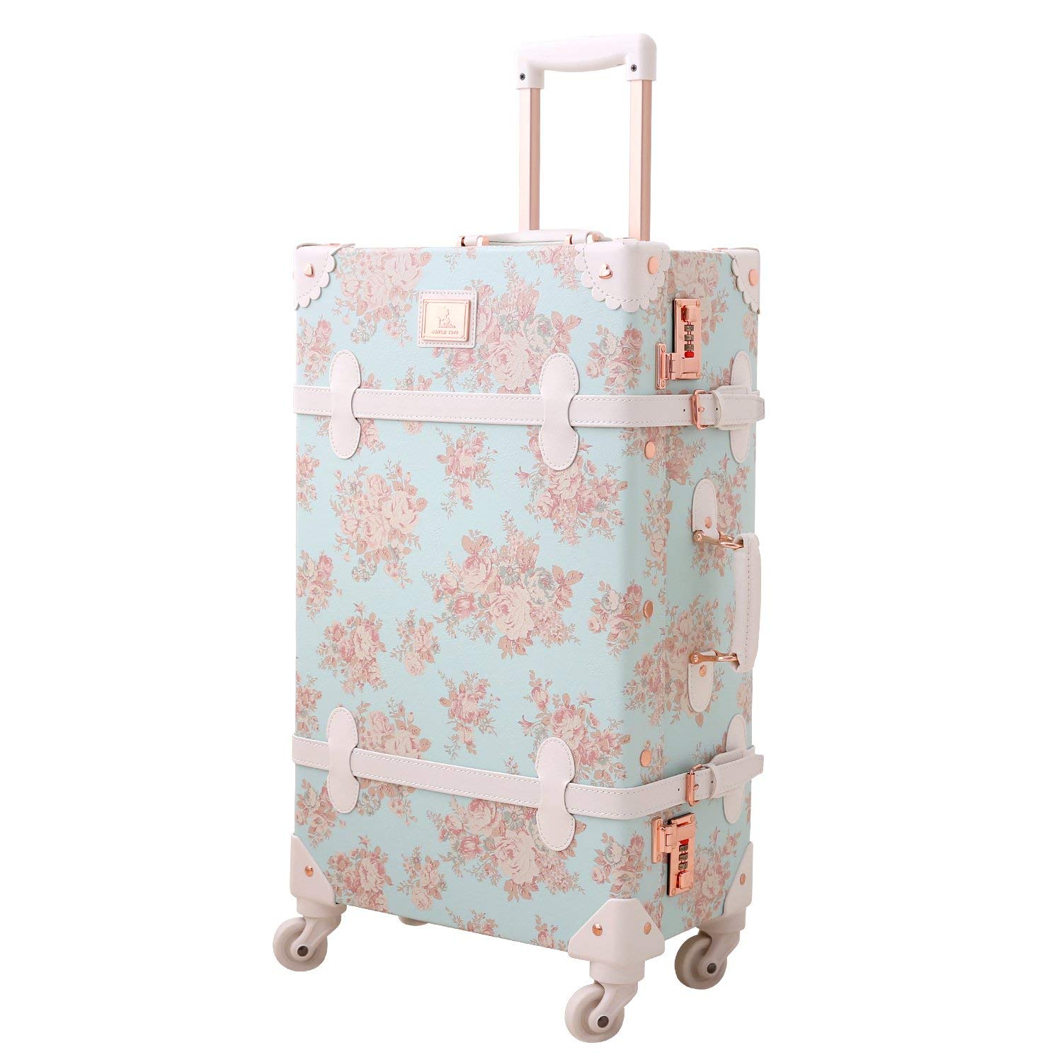 vintage floral luggage