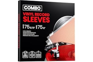 HSGUS 150 Vinyl Record Sleeves – Combo Pack 75 Inner and 75 Outer Pack – Clear Plastic Album Covers - Protect Against Moisture, Anti-Static & Scratch-Resistant